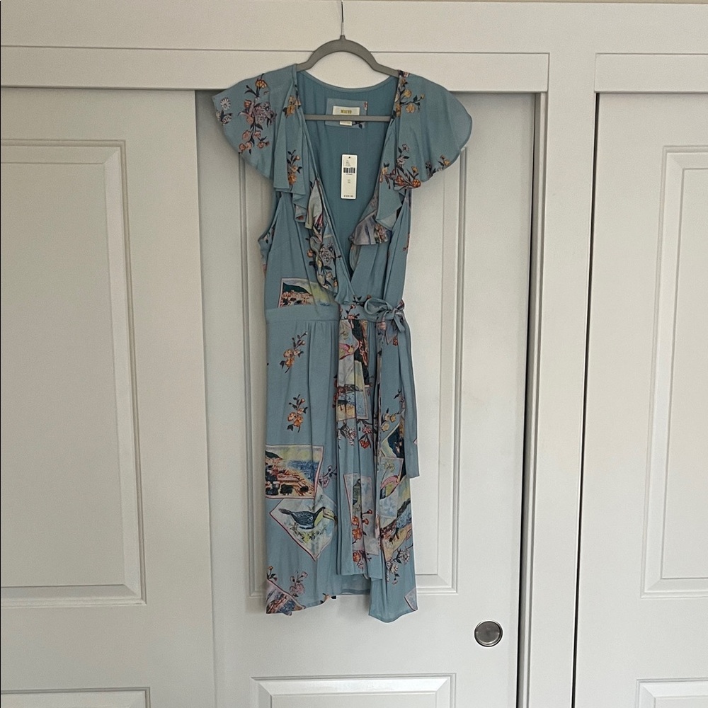 Anthropologie Blue Postcard Dress